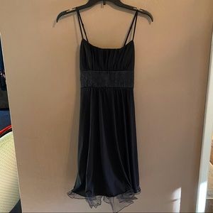 Black Knee Length Evening Dress